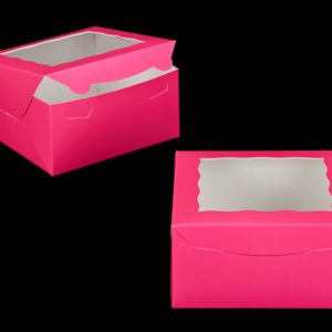 CAJA ROSADA CON VENTANA DE 8 IN