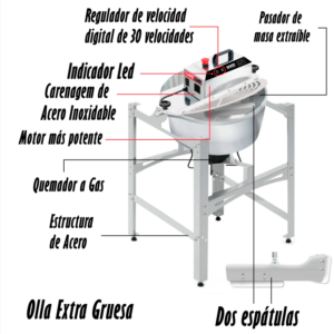 MISTURADORA PARA COCINAR CON QUEMADOR 21LT BIVOLT