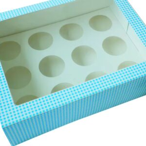 CAJA CON VENTANA PARA CUPCAKES CELESTE
