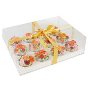 CAJA PLASTICA BLANCA 12 CUPCAKES
