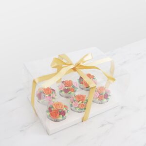 CAJA PLASTICA BLANCA 6 CUPCAKES