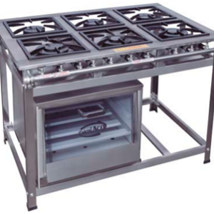 ESTUFA INDUSTRIAL 6 QUEMADORES DOBLE 40X40 CON HORNO