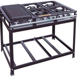 ESTUFA INDUSTRIAL 4 QUEMADORES DOBLE CON PARRILLA DE 40X40