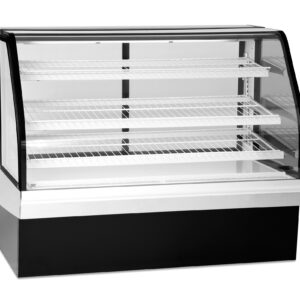 Vitrina Seca Vidrio Curvo para productos No Refrigerados
