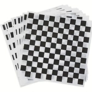 Papel Antigrasa Diseño Negro Cuadros 33x33cm 1 X 100 hojas