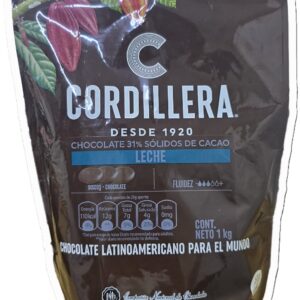 COBERTURA DE CHOCOLATE CON LECHE CORDILLERA 31 % SOLIDOS DE CACAO