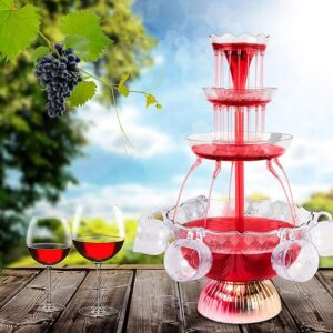 Fuente de Bebidas Acrílica de 4 Niveles con Luz LED